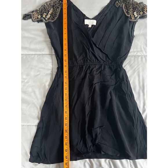 Kendall and Kylie, black and gold embellished mini dress size small‎ 100% cotton - Picture 6 of 9
